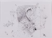 Untitled (Figure drawing with various elements)