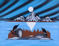 Untitled (Loons with nest and Landform Figures)