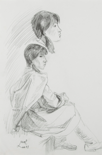 Untitled (life drawing, seated figure)