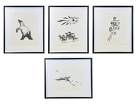 Black Bear, Running Horses, Mountain Sheep, Sea Otter, (set of four)