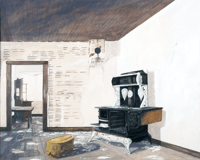 House Interior With Stove