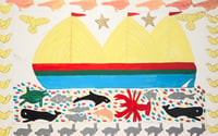 Untitled (Sailboat, Marine Life, Rabbits and Birds)