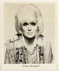 Circa 1968-1970 8x10 Promotional Lithograph Dusty Springfield In-Person (IP) Autograph Personalized Inscription