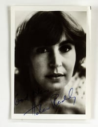 8x10 Promotional Portrait Helen Reddy Signed "God Bless" Blue Felt-Tip