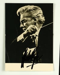 Herbert von Karajan Signed Publicity Still | Maestro of the Berlin Philharmonic | High-Gloss B&W Conducting Portrait