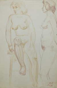 Untitled (Life Drawing / Two Poses)
