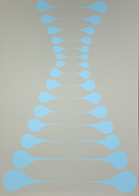 Stretch Blue on Grey