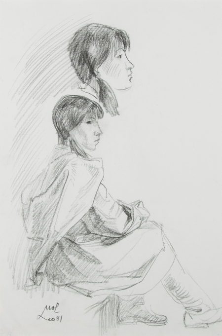 Untitled (life drawing, seated figure)