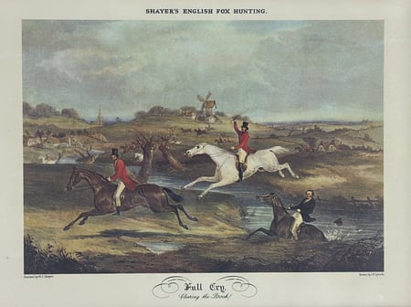 Shayer's English Fox Hunting: Full Cry - Clearing the Brook