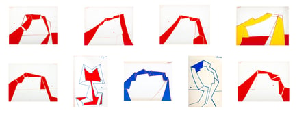 Set of 9 works on paper
