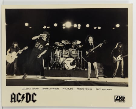 Atlantic Records AC/DC 'For Those About to Rock' 8x10 Silver Halide Promotional Publicity Photograph