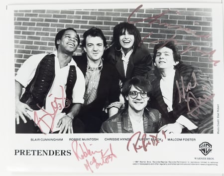 1987 THE PRETENDERS Signed Promo Set - Full Band & Chrissie Hynde 8x10s - WEA Canada Provenance (Incl. Bernie Worrell)