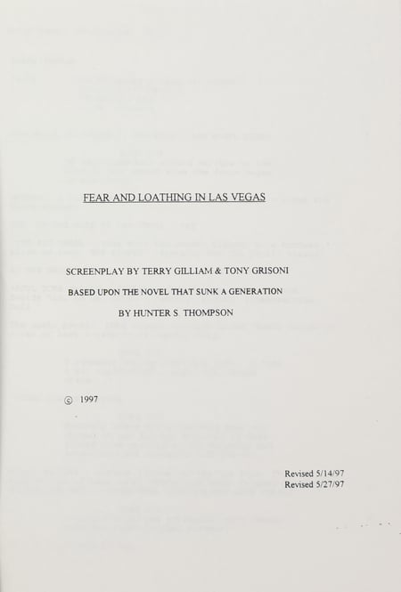 Fear and Loathing in Las Vegas - Studio Script - 2nd Revision