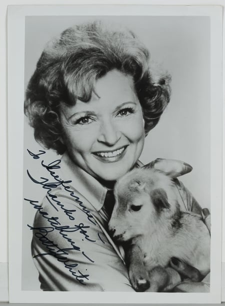 Betty White  personalized Autograph