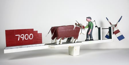 Untitled (Oxen Team Weathervane)