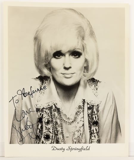 Circa 1968-1970 8x10 Promotional Lithograph Dusty Springfield In-Person (IP) Autograph Personalized Inscription