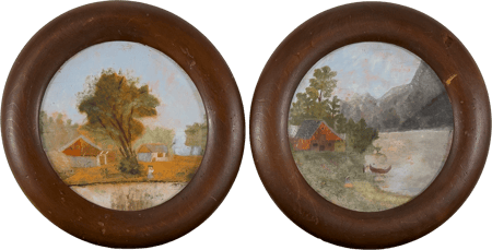 Pair of Early Canadian Folk Paintings