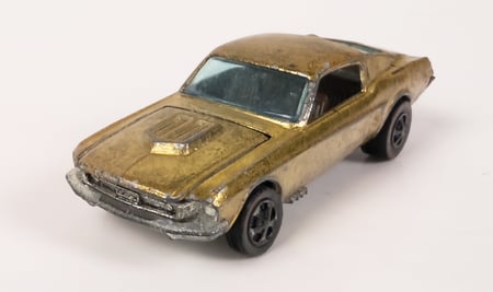 1968 Hot Wheels Redline Custom Mustang Gold