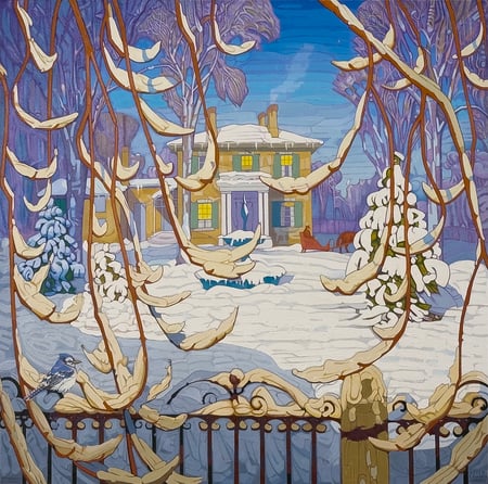 After Lawren Harris, Red sleigh, Winter, 1919