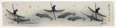 Kayakers with Belugas and Narwhals