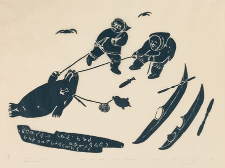 Men Obtaining Walrus in Springtime