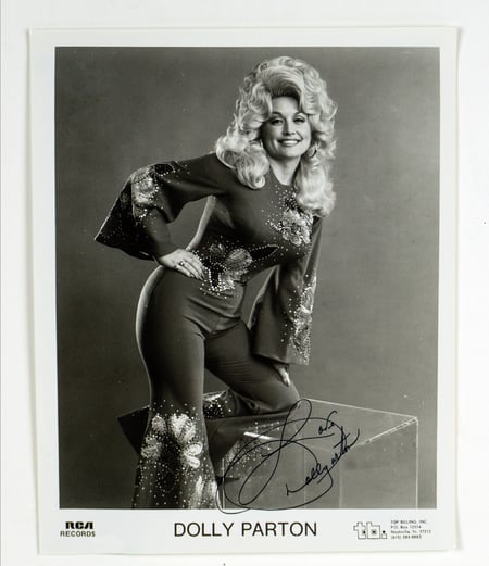 RCA Records / Top Billing, Inc. Dolly Parton Original Promotional 8x10 Signed Lithograph | Non-Personalized | Mid-70s Signature Variant