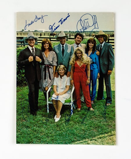 CBS Television Dallas Cast Signed 8x10 Promotional Photograph Multi-Signed