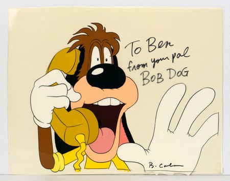 1985 National Film Board (NFB) Brad Caslor "Get a Job" Original Production Cel | "Bob Dog" on Telephone | In-Person (IP) Inscribed & Signed