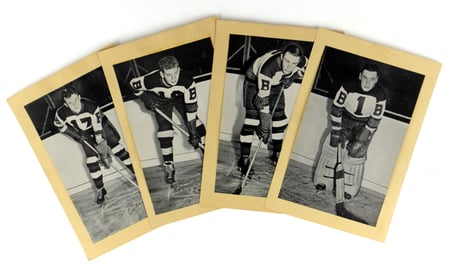 Set of 4 Boston Bruins - Crown Brand Hockey Photos