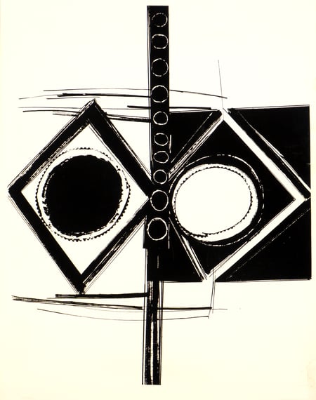 Untitled (Black and White, Circle and Diamond)