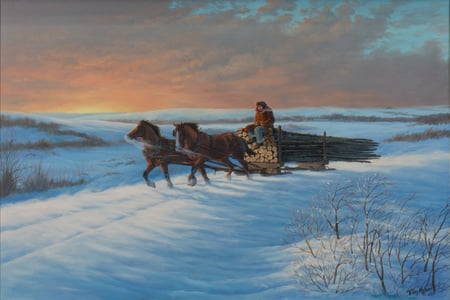 Untitled (Hauling Logs)