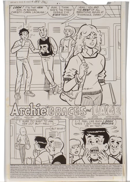 Archie's Pals 'n' Gals #185 - "Braces and Lace" Original Artwork Complete