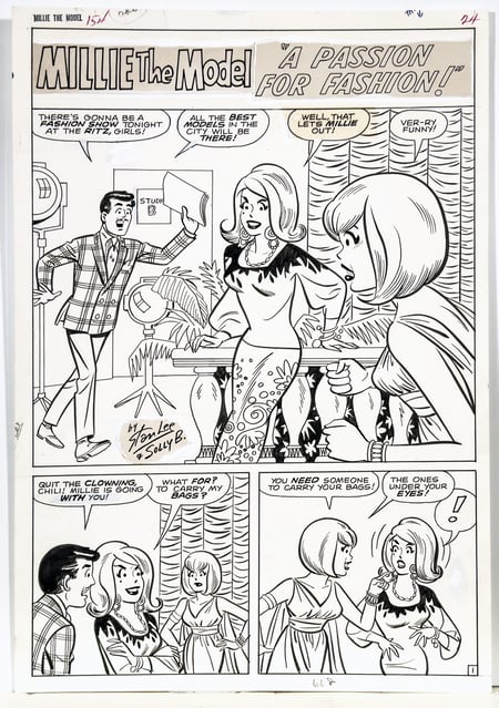 Millie the Model #154 - Original Artwork for Complete 6 Page Story "A Passion for Fashion"