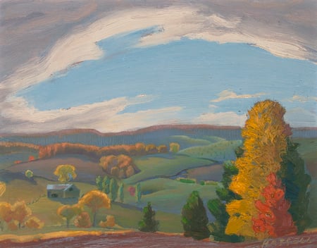 Rolling Hills and Tree (double-sided)